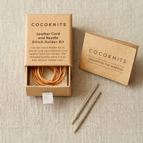 Cocoknits Kit de cordon de cuero y agujas para dejar puntos en espera