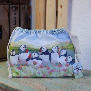 Emma Ball bolsa de proyecto Sea Thrift Puffins
