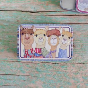 Emma Ball Caja metálica pequeña Alpacas T302