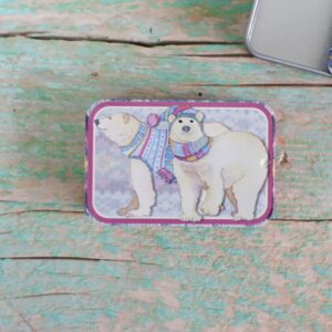 Emma Ball Caja metálica pequeña Polar Bears T304