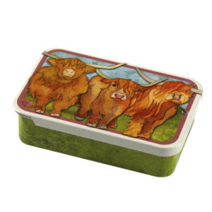 Emma Ball | Caja metálica pequeña "Highland Cows" T240