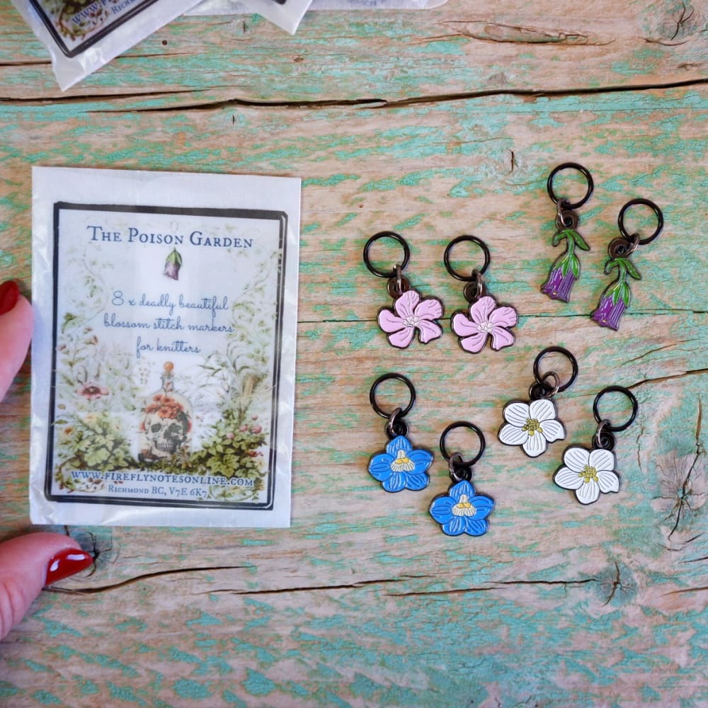 Firefly Notes marcadores Poison Garden stitch markers.